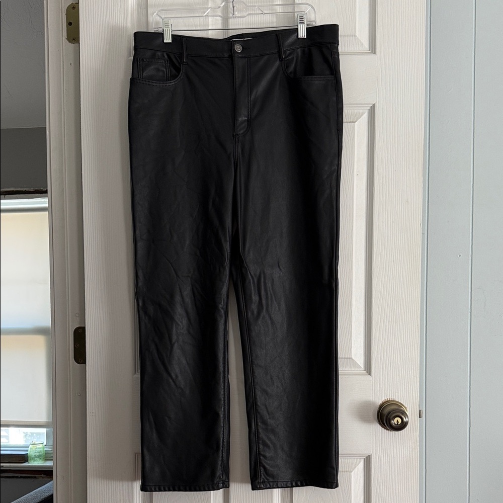 LOFT Women’s Sleek Black Faux Leather Pants